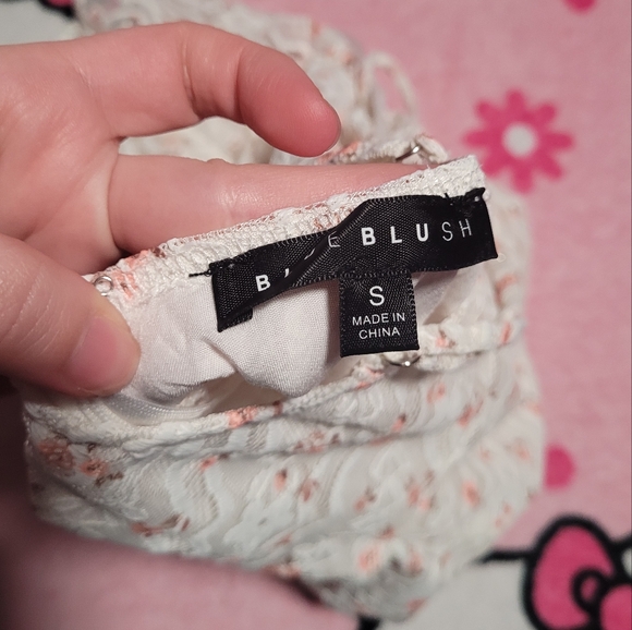 Dollskill Blue Blush Floral Lacy White Bodycon Mini Dress Women's Size Small S - Picture 3 of 7